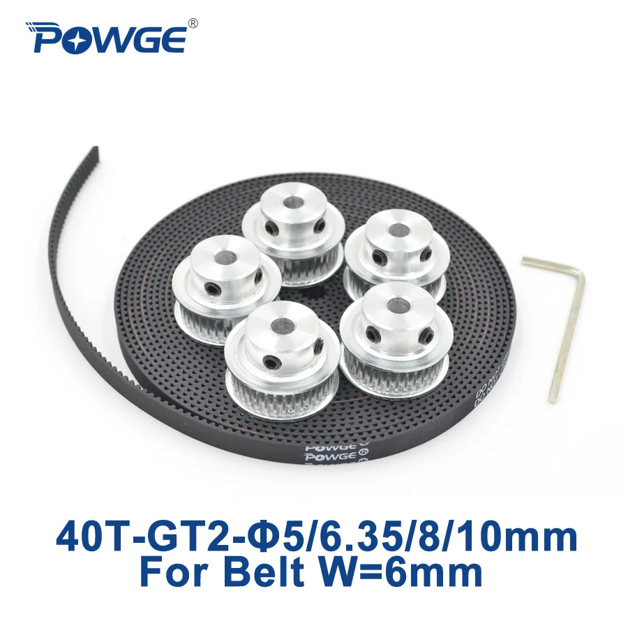 Ременный ролик POWGE GT2 5 шт. 40 Зубцов диаметр отверстия мм 6 35 8 10 + метров ширина