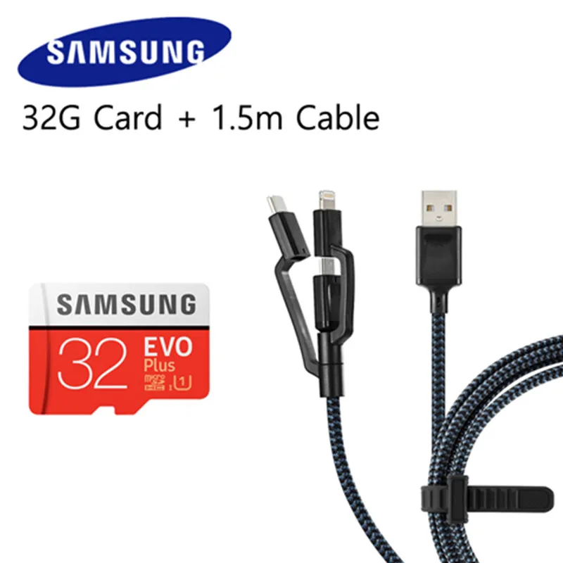 32GCable Оригинальная карта памяти samsung Micro SD 128 Гб 64 ГБ 32 ГБ microsd hc/sdxc class 10 U1 U3 EVO Plus TF карта micro SD 32 ГБ памяти - Емкость: 32GCable