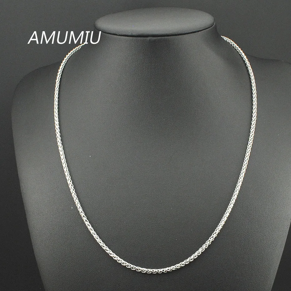 Мужское ожерелье AMUMIU повседневные плетеные цепочки из нержавеющей стали 3 мм|fashion