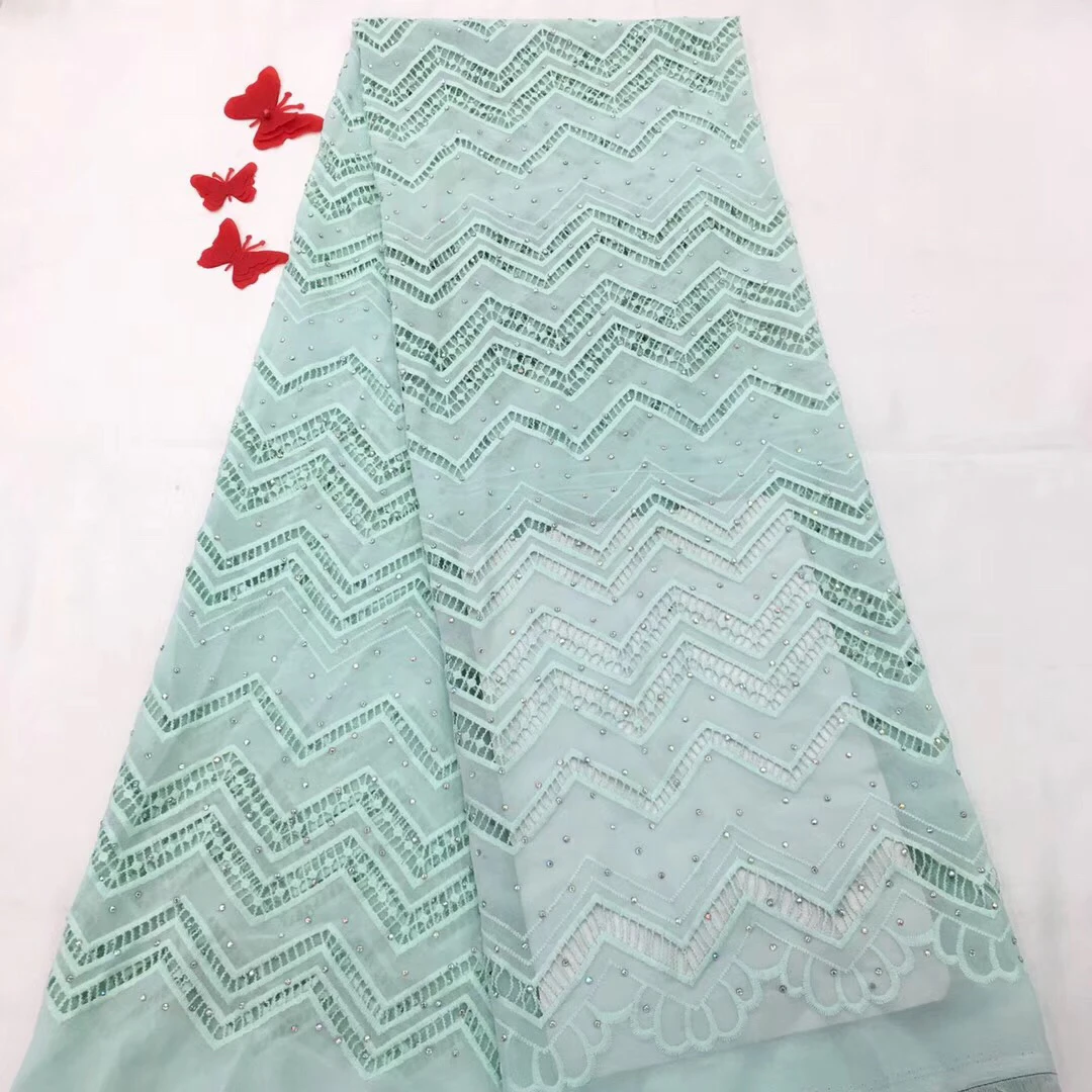 

2018 African Swiss voile lace High quality Embroidery wedding lace Pretty style 5 Yards 100% Cotton Swiss Voile