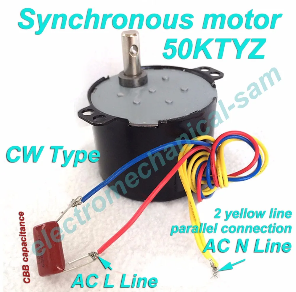 Синхронный двигатель 50ktyz AC 110V 120V 50/60Hz 50 РМП/m CW/CCW 6W вращающий момент 1.4kgf.cm |