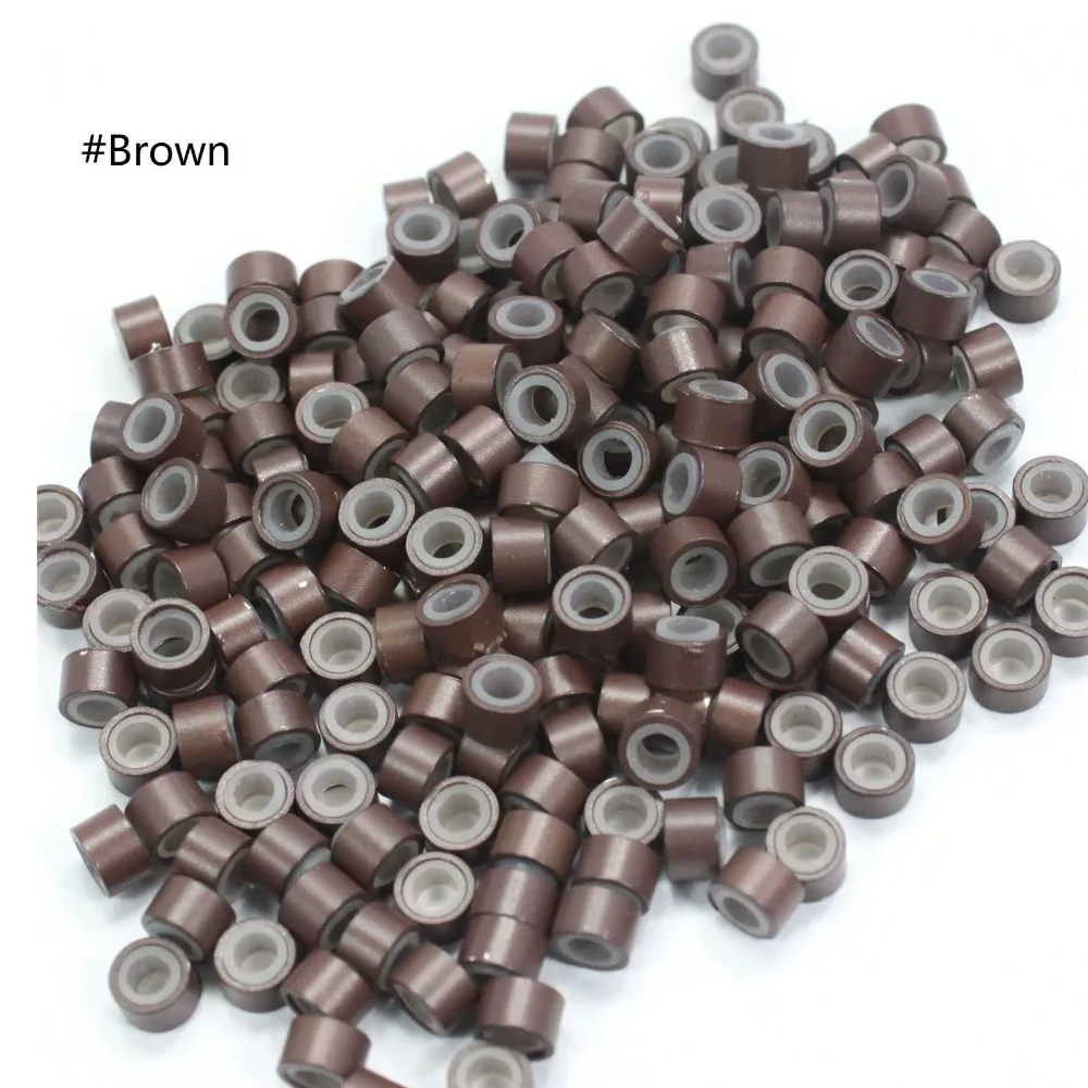 Anmas Rucci 200 штук силиконовой подкладкой микро кольцо Ссылка Обжимные бусины перо