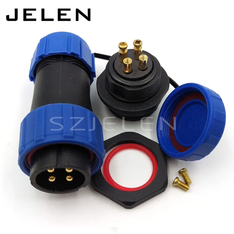 SP21, не требует сварки, 4-контактный водонепроницаемый разъем, светодиодный водонепроницаемый кабель питания, IP68, номинальный ток 30 А