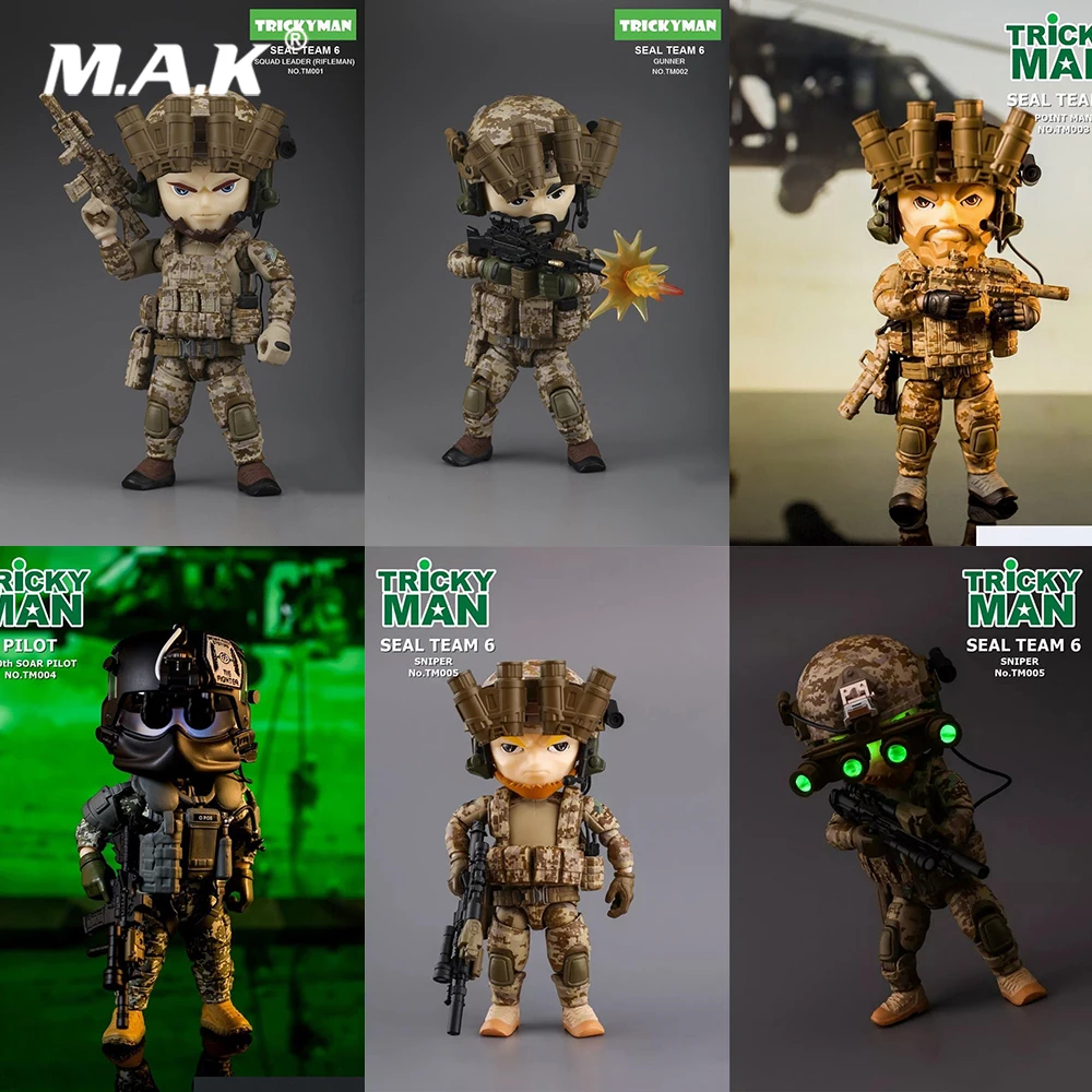 

5 стилей для коллекции Trickyman Seal Team 6 Series, заостренный человек/Gunner/стреляющий/снайперский/160th SOAR, ночная модель, игрушки для фанатов, подарок