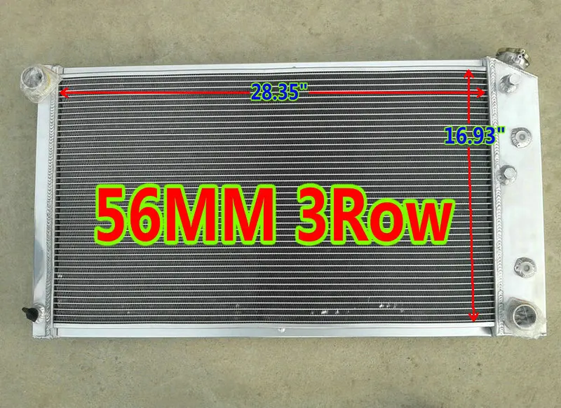 56 мм 3-рядный гоночный алюминиевый радиатор для 1968-1973 Chevy Malibu Chevrolet Chevelle I6 Small-Block V8