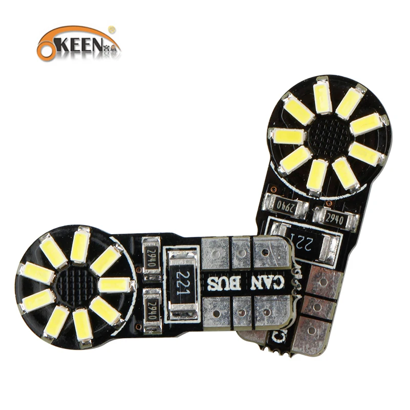 Светодиодные лампы OKEEN T10 W5W 18smd 3014 белые без полярности 20 шт. | Автомобили и