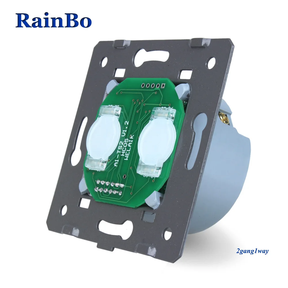 Rainbo сенсорный выключатель Комплектующие для самостоятельной сборки № стена ЕС 2gang1way Сенсорный экран настенный светильник Настенные переключатели для LED 110~ 250 В a921
