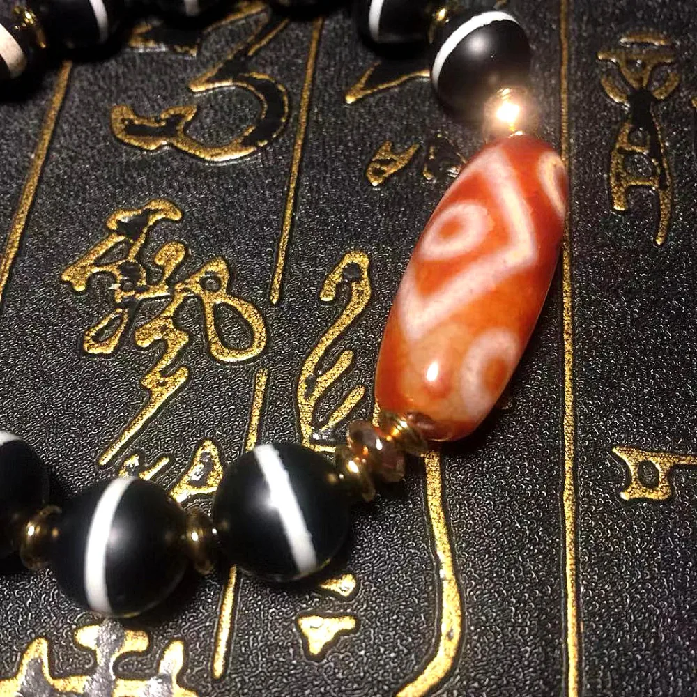 Handmade weaving Red/White KingKong 6 eyes Pattern DZI Dragon pattern Agate Beads Men&ampWomen Jewerly Bracelet Free Shipping | Украшения и