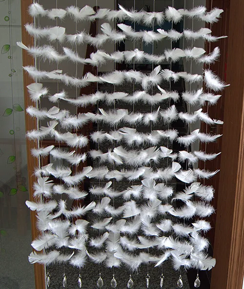 Занавески с перьями занавески хрустальными бусинами из готового продукта