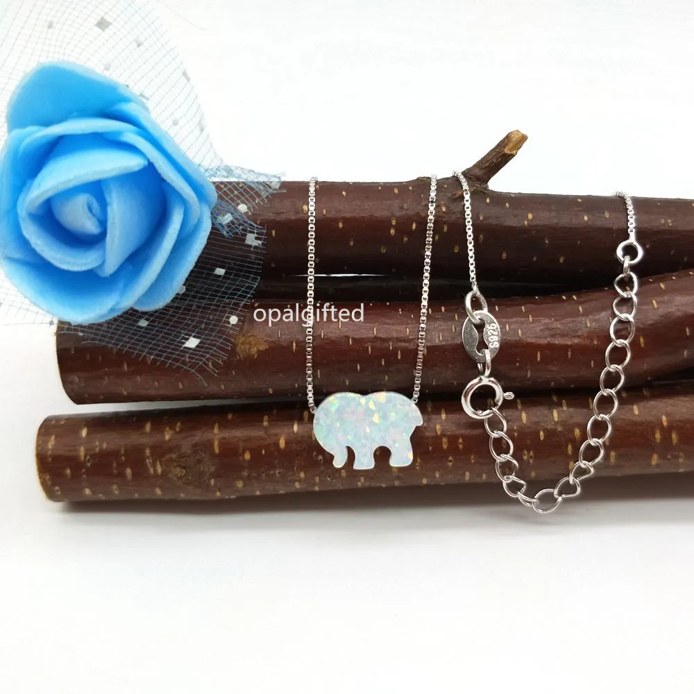 1 шт./лот 8 6X12 мм светло-голубой опал Слон с 925 пробы Серебряный синтетический