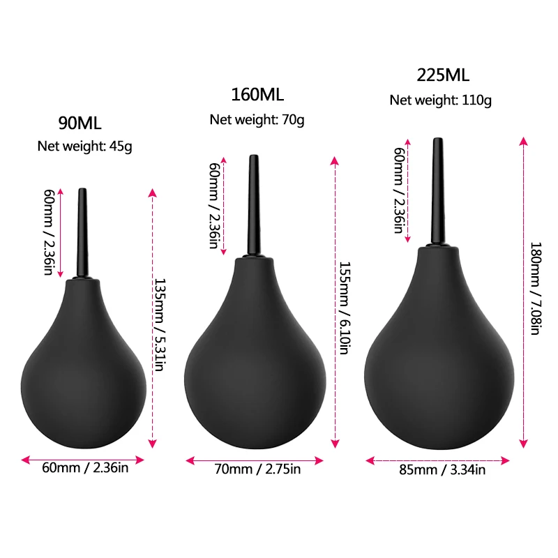 Larger 225ml Anal Sex Toy for Women Men Douche Enema Cleaning Bulb Clitoris Stimulation Hygiene Toys Vaginal Plug Butt |