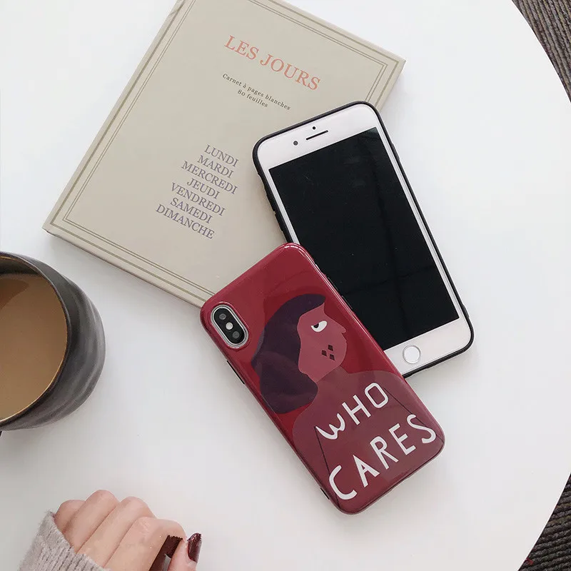 Ретро искусство абстрактный корейский девушка чехол для iPhone X XS Max XR 7 Puls 6 6S 8 Plus