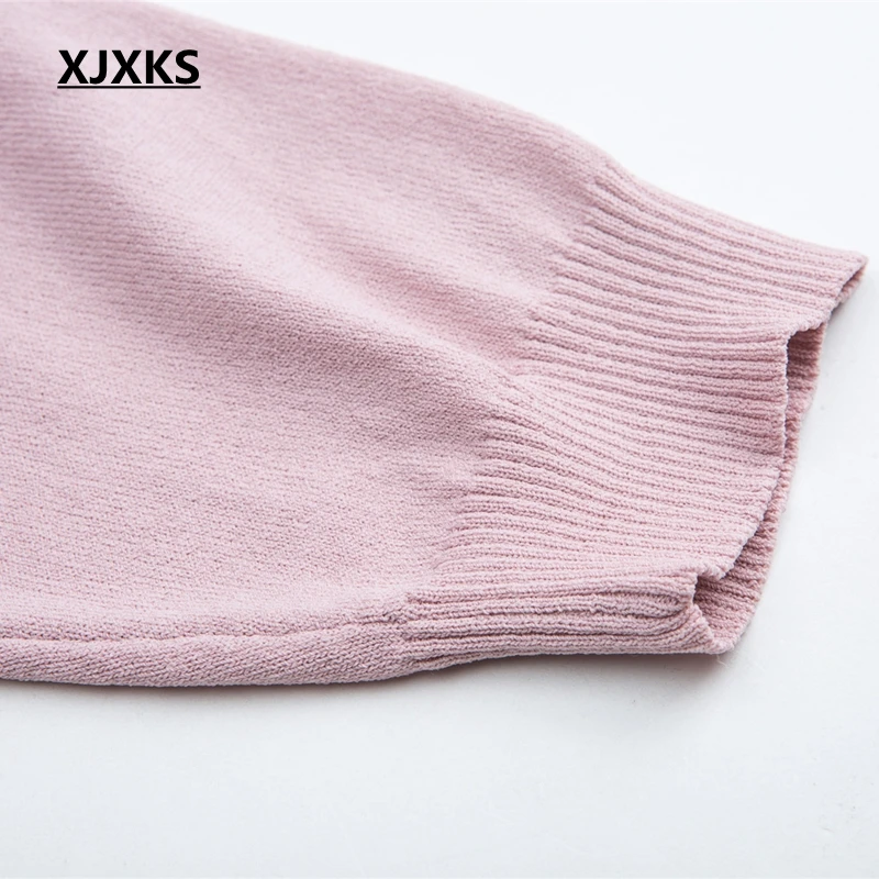 XJXKS Women Sweater Linen Knitwear Hot Sale Summer New Arrival Short Tops Thin Pullover Clothes Knitted Jumper | Женская одежда