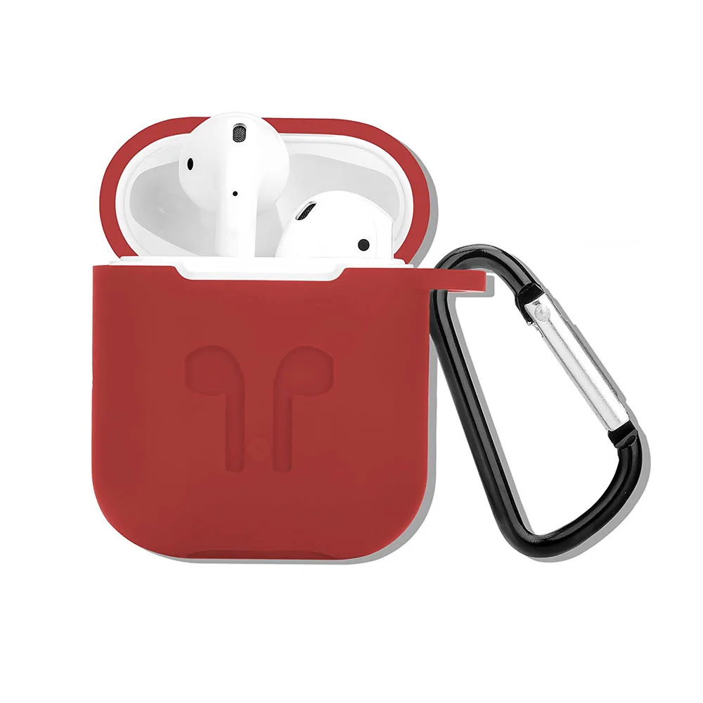 Силиконовый чехол для Airpods коробка хранения ремешок защиты от потери крючки