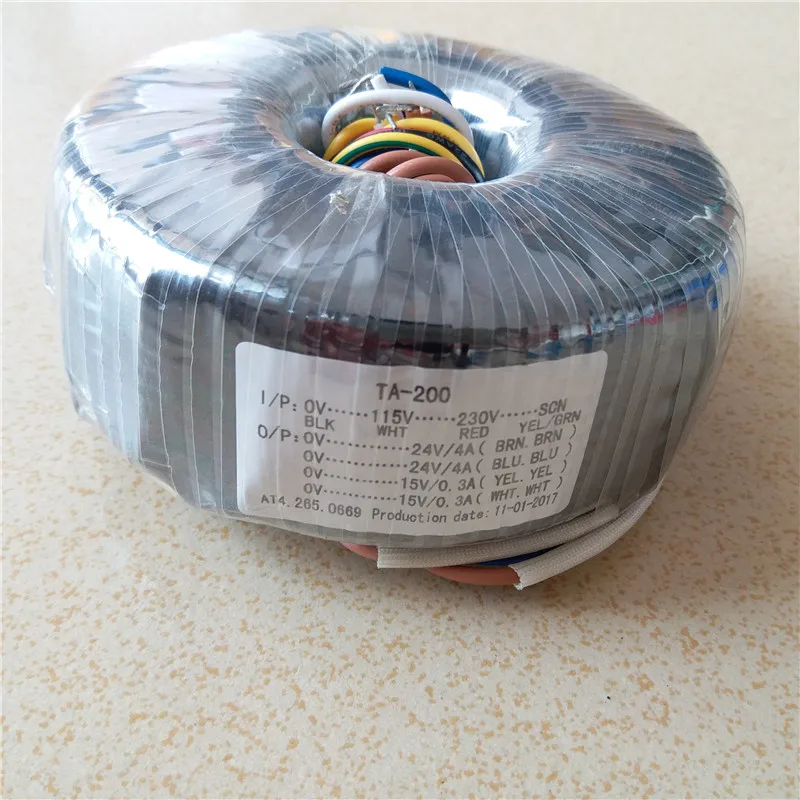 115V 230VAC тороидальный трансформатор медный изготовленный на заказ 200VA двойной