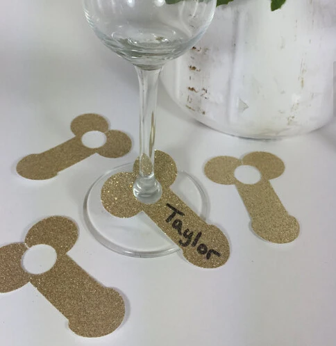 Золотые блестящие украшения с эффектом омбре для девичвечерние пениса напитков