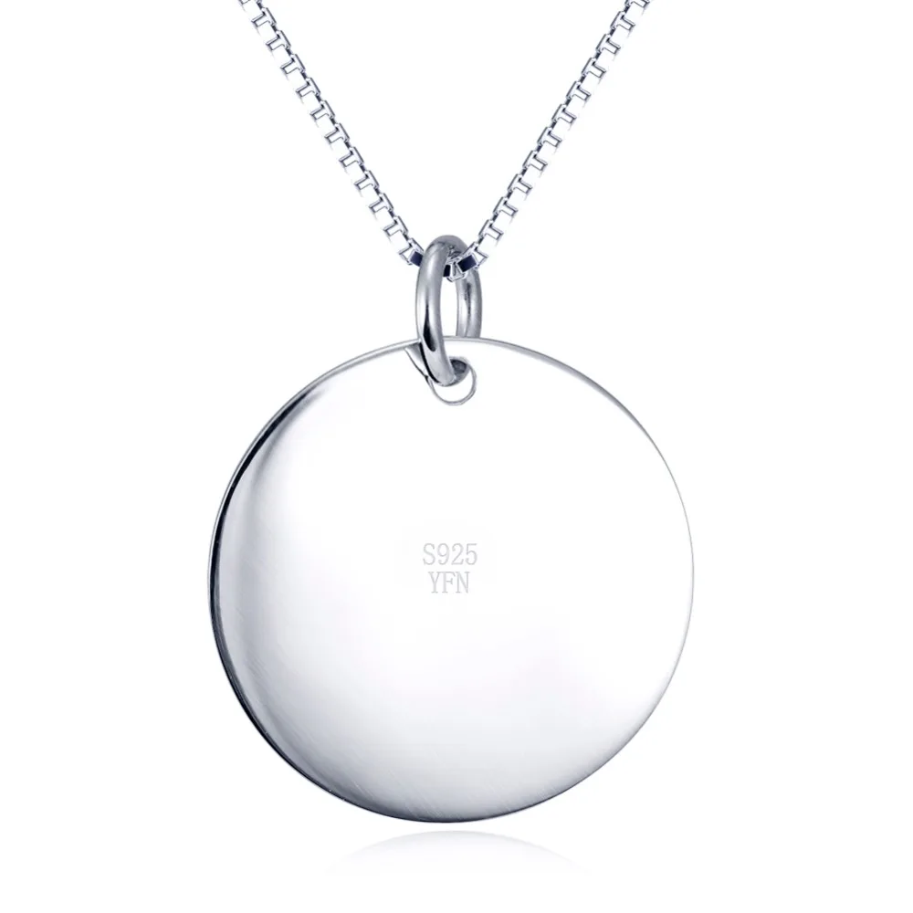 

Wolf Round Pendant 925 Sterling Silver Statement Necklaces Luxury Cute Jewelry Women Necklace