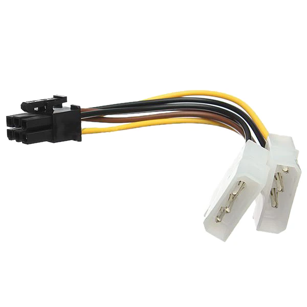 Топ двойной 4 контактный Molex IDE 6 Pin PCI E графическая карта разъем питания Кабельный