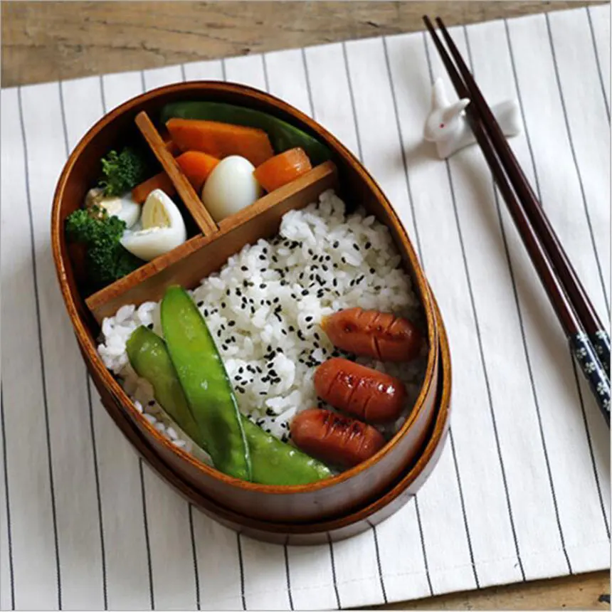 Bento коробки ручной работы натуральная краска деревянная чаша для суши коробка