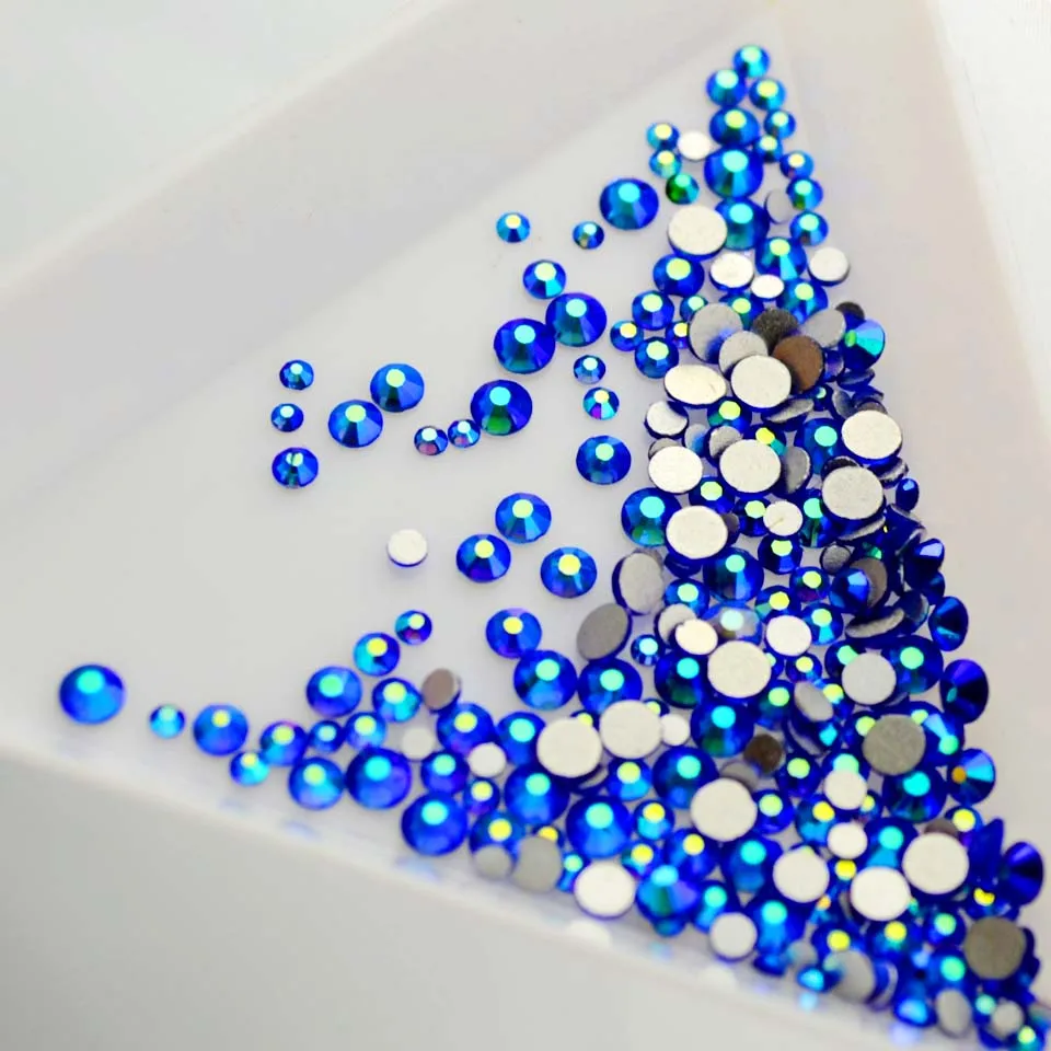 Стразы с синими кристаллами для дизайна ногтей драгоценные камни стразы