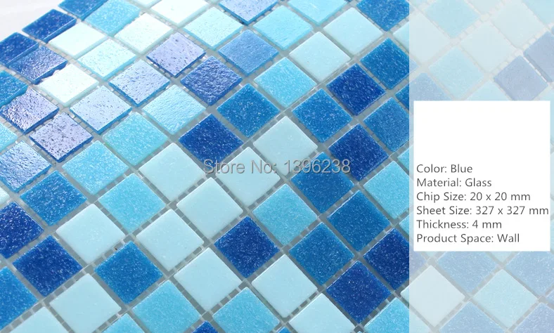Темно синяя Нескользящая стеклянная мозаичная плитка для бассейна кухни туалета