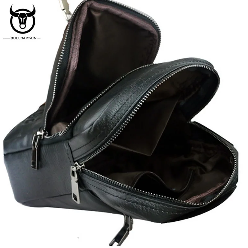 

BULL CAPTAIN Men High Quality fashion Genuine Leather Cowhide Messenger Shoulder Bag Travel Climb package Sling Chest Pack
