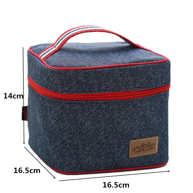 Women Kids Thermal Lunch Bag Denim Insulated Cooler Tote Travel Family Picnic Food Fresh Keep Storage Pouch Container Ice Pack | Багаж и