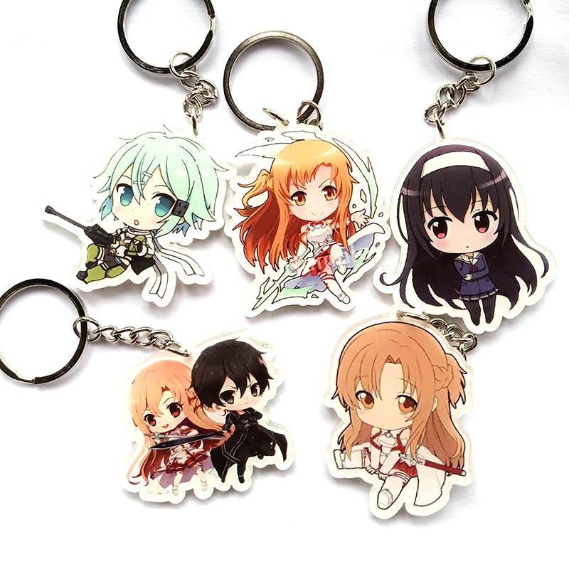 13 шт./компл. аниме брелок меч искусство онлайн Подвески Kirigaya Kazuto Sachi Asuna Doublesdie