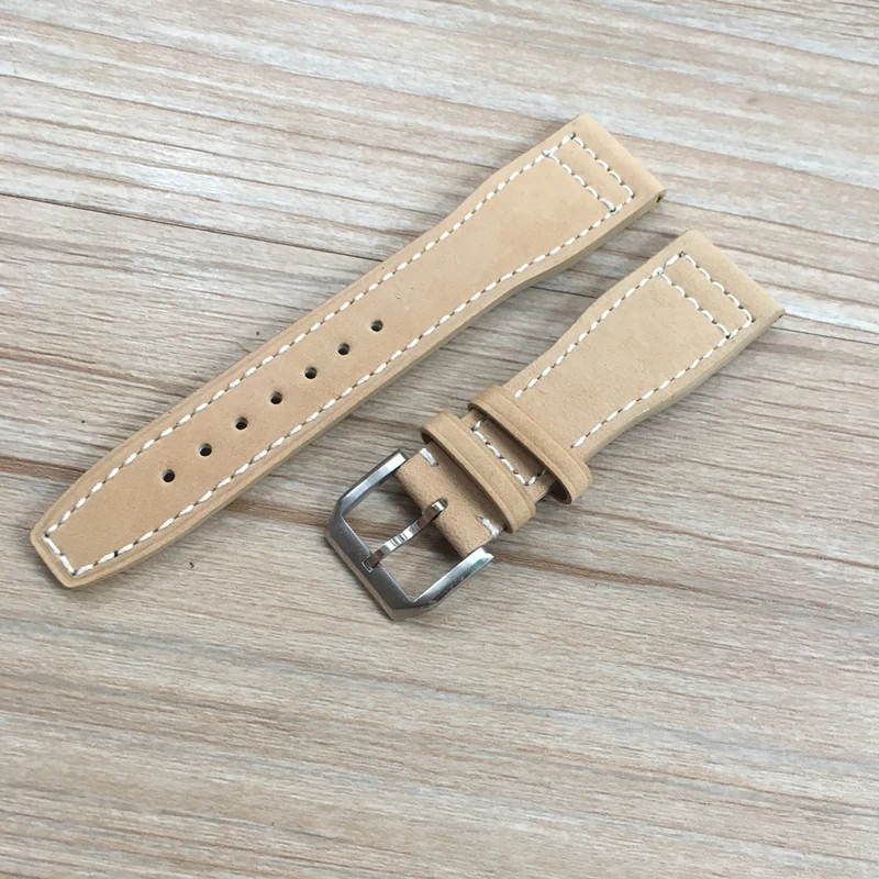 22mm Brown Black Men Mate Genuine Leather Watchband Strap High Quality Wristband Belt Bracelet for IWC Portugal Pilot Bracelet