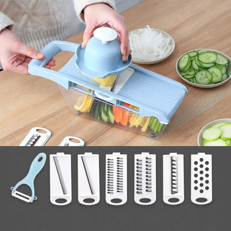 7 в 1 Многофункциональный ручной овощи спиральная для нарезки фруктов и снятия
