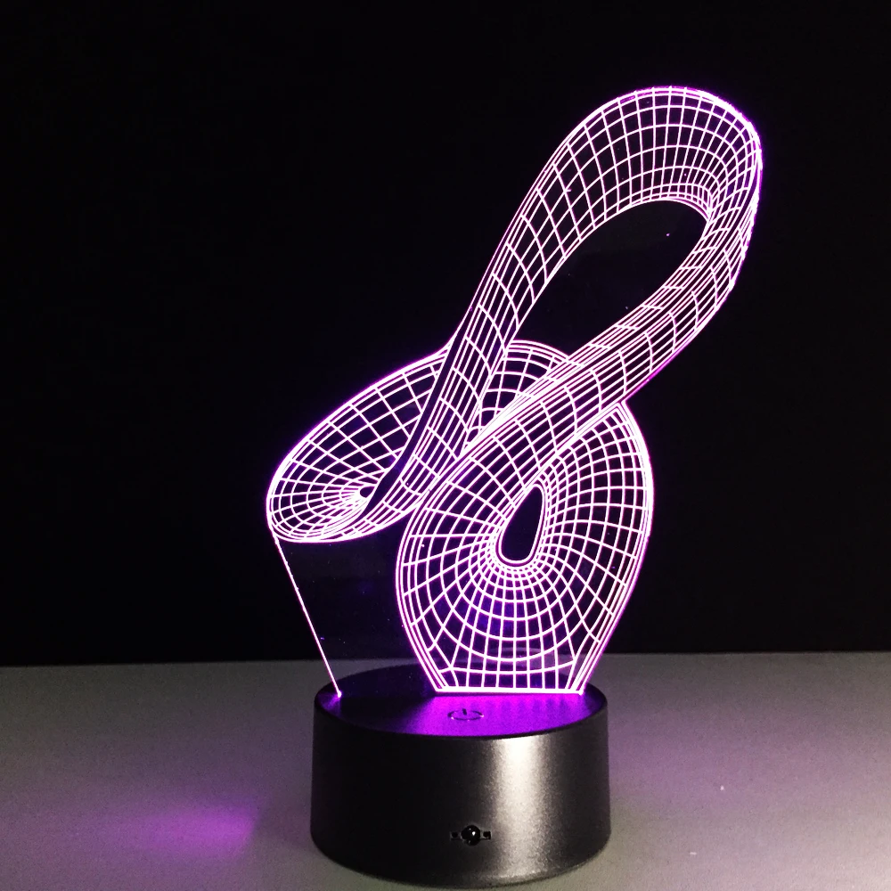 Абстрактная Геометрическая художественная 3D Светодиодная лампа USB креативный