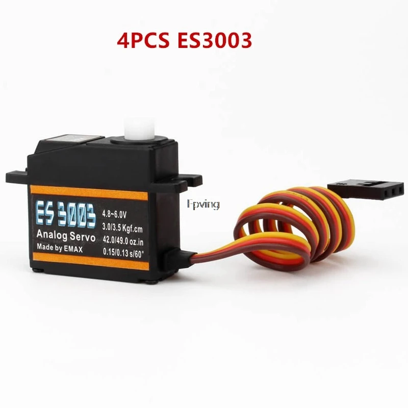 4 шт./лот EMAX Servo ES3003 Аналоговый сервопривод пластиковая шестерня замена ES3103 для RC