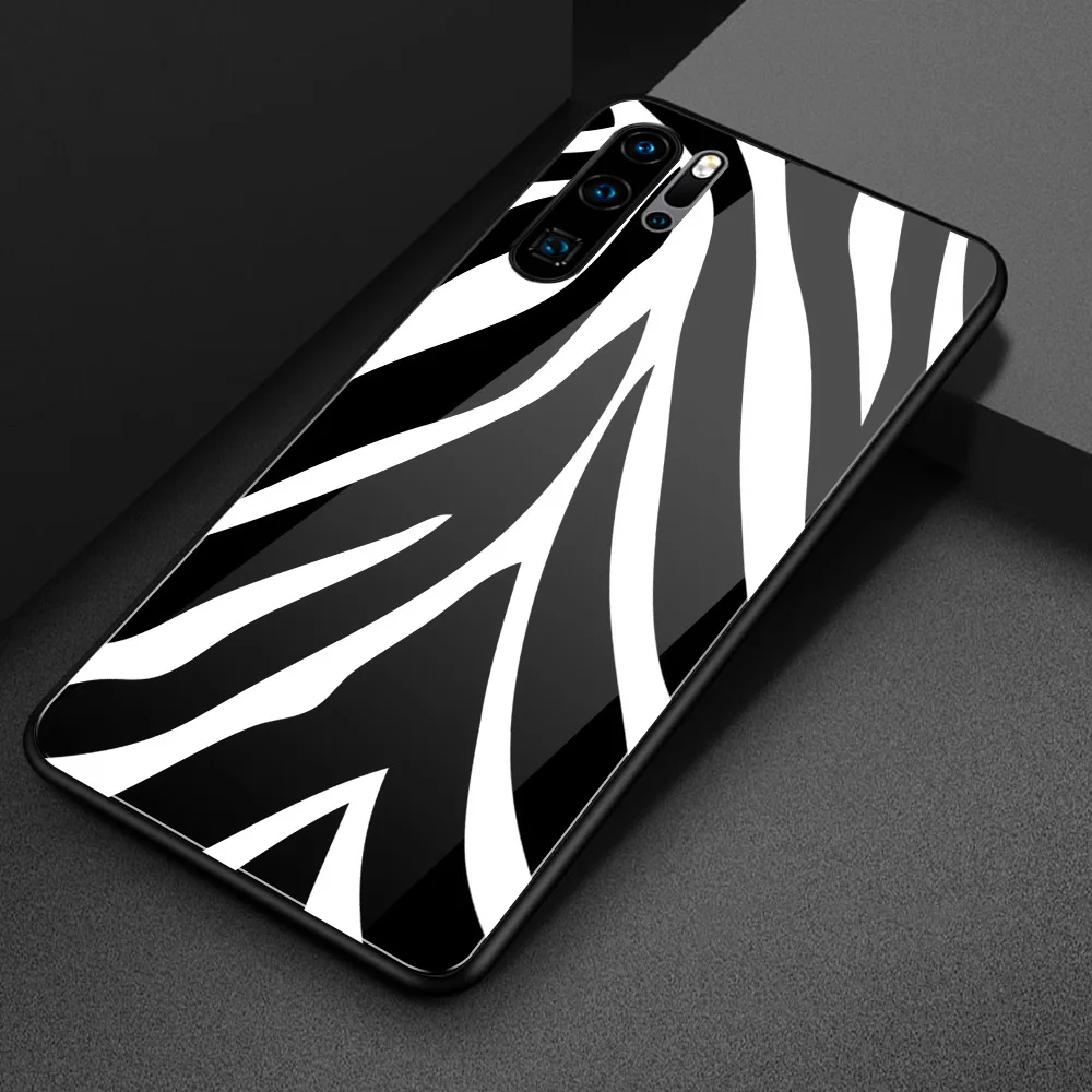 Для huawei p20 pro Чехол с леопардовым принтом из кожи тигра и стекла задняя крышка p10