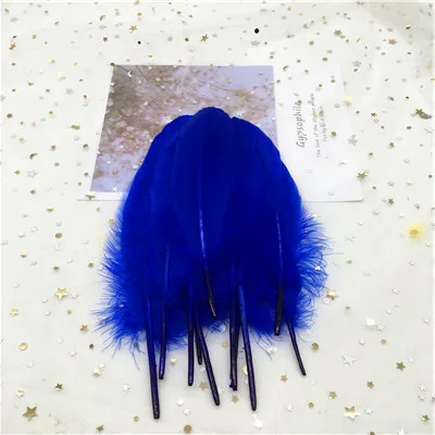 Blue 50pcs Натуральные гусиные перья для рукоделия Плюм 5-7 дюймов/13-18 см ювелирные изделия Одежда Аксессуары свадебные украшения 50 шт - Цвет: Blue 50pcs