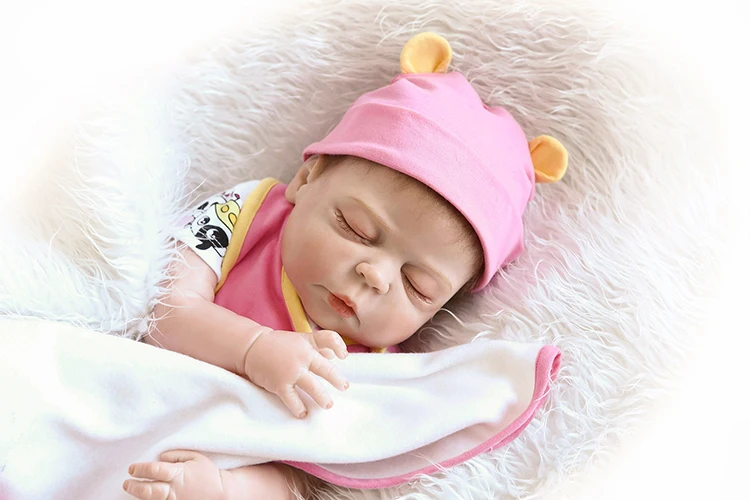 DollMai bebes reborn настоящая Спящая девочка куклы полное тело силиконовые мягкие BJD