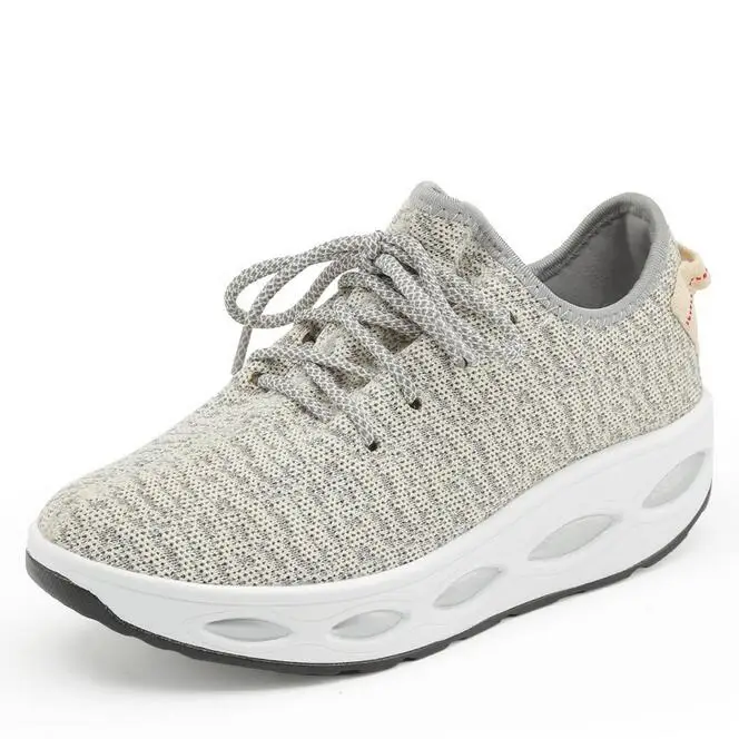 Высота Увеличение 2016 Женщин Повседневная Обувь На Платформе Клинья Черный