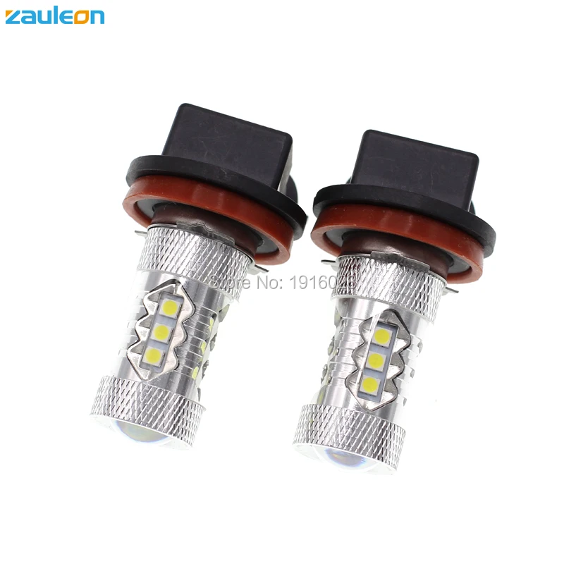 Zauleon 2 шт. H11 H8 80 Вт светодиодный фонарь 6000 К Белый DRL высокое Мощность фары Противотуманные дальнего света лампы автомобиль-Стайлинг