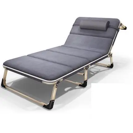 grey with pad Утолщенная усиленная складная кровать кресло офисное обеденное кресло складная кровать - Цвет: grey with pad