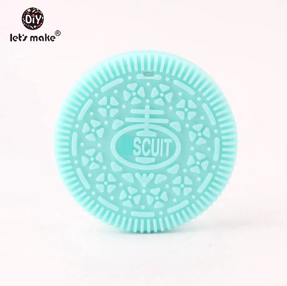Blue Cookies Let's Make Ежик Прорезыватель печенье 5 шт. силиконовый Прорезыватель для зубов игрушки Детские аксессуары безопасные для новой мамы Подвеска для детей Прорезыватель для зубов ожерелье - Цвет: Blue Cookies
