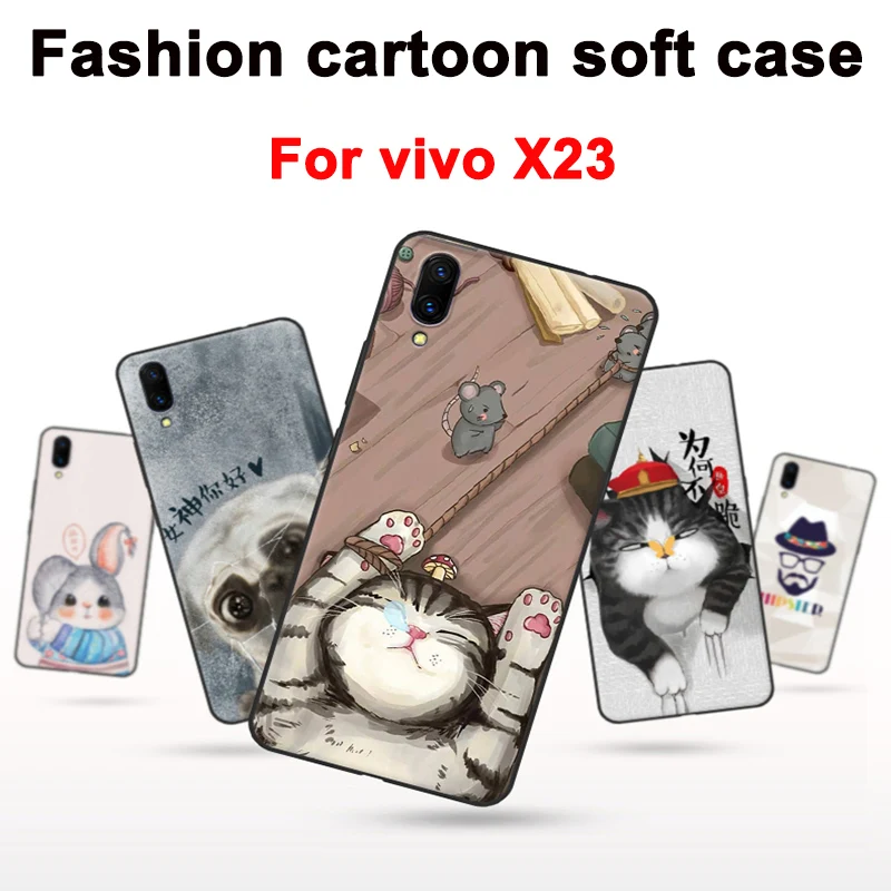 For vivo x23 Case Cover cute cartoon Soft cases x 23 shell back cover vivox23 coque skin fundas capas | Мобильные телефоны и