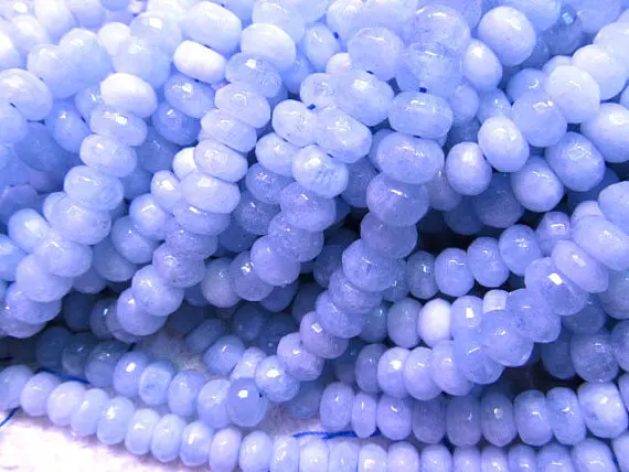 Lot gergous natural aquamarine-beryl gemstone rondelle abacus faceted jewelry beads 5x8mm --2strands 16inch | Украшения и