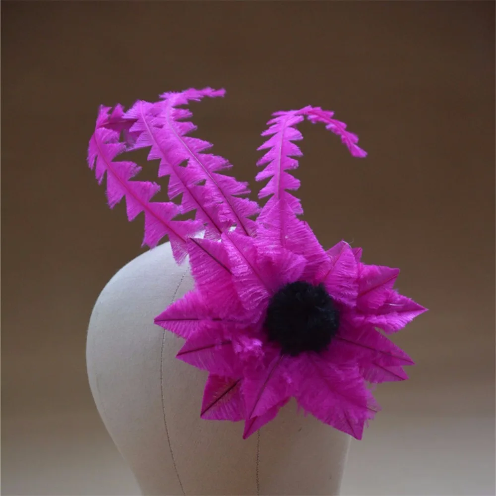 

2pcs Ostrich Feather Mount Flower Trim Fascinator Hat Millinery Wholesale B060
