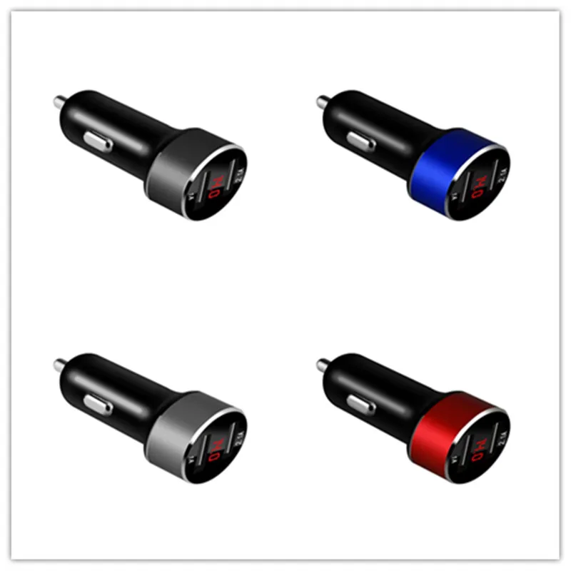 Новое автомобильное зарядное устройство с двумя usb портами 1 шт. 2 порта ЖК дисплей