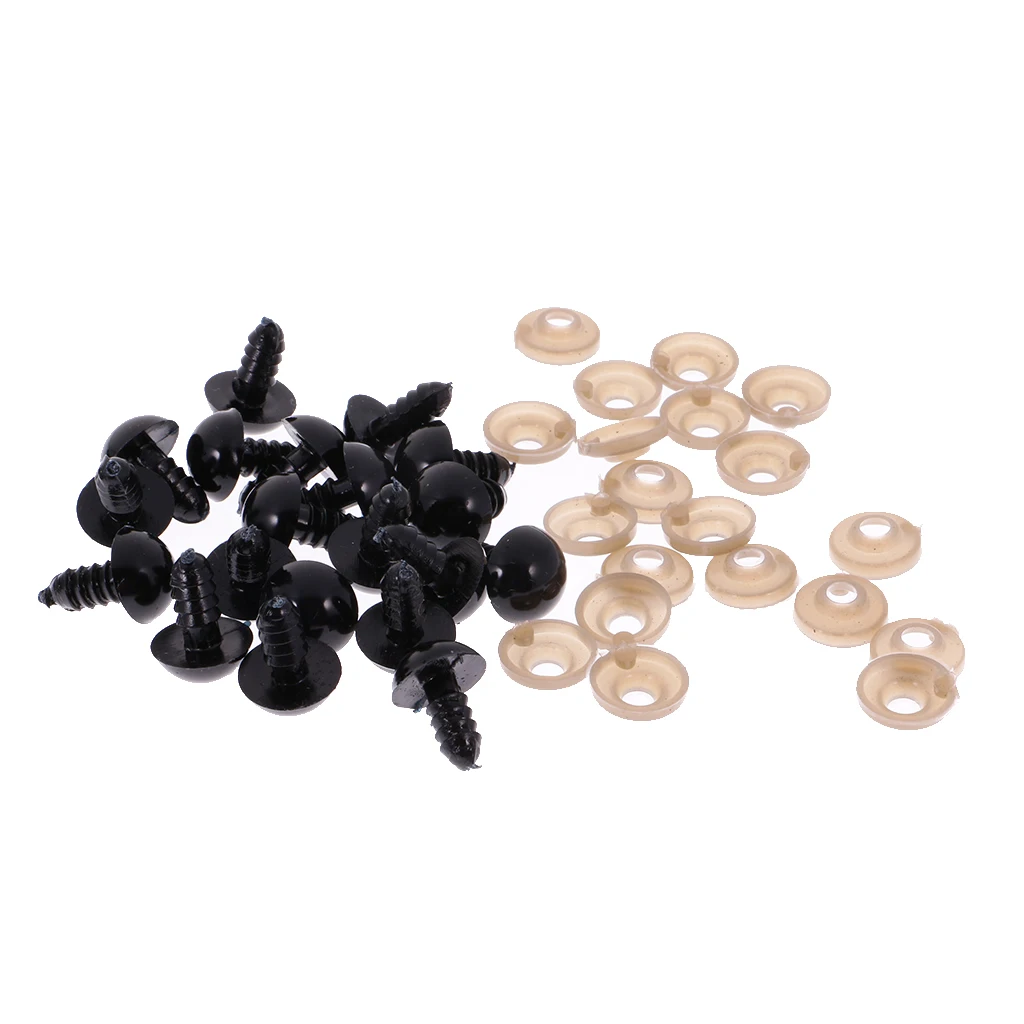 Новые защитные глаза с шайбами из черного пластика 100 шт. 6/8/9/10/12 мм мягкие игрушки