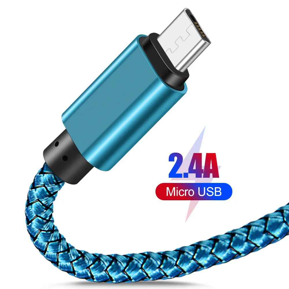Нейлоновый шнур 2018 А быстрое зарядное устройство 2 м кабель Micro usb для передачи