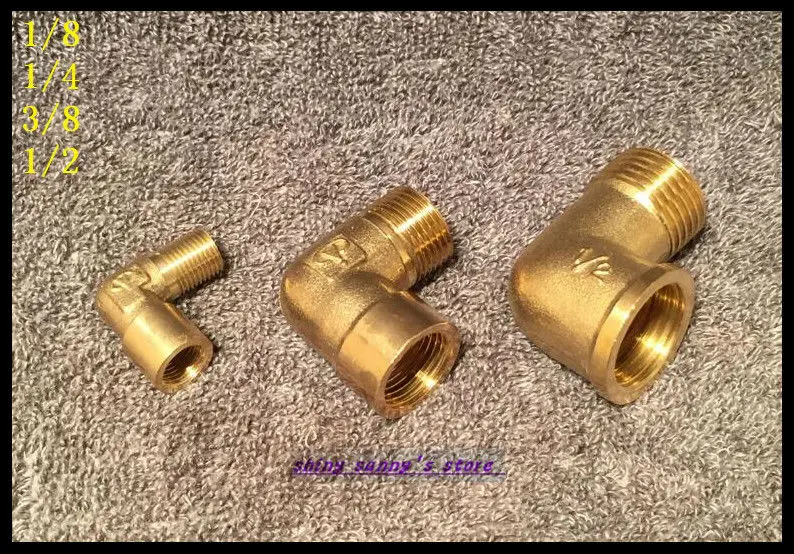 

4Pcs/Lot 2 ways 3/8" BSP Male to Female Thread Elbow Brass Pipe Coupler Adapter Brand New