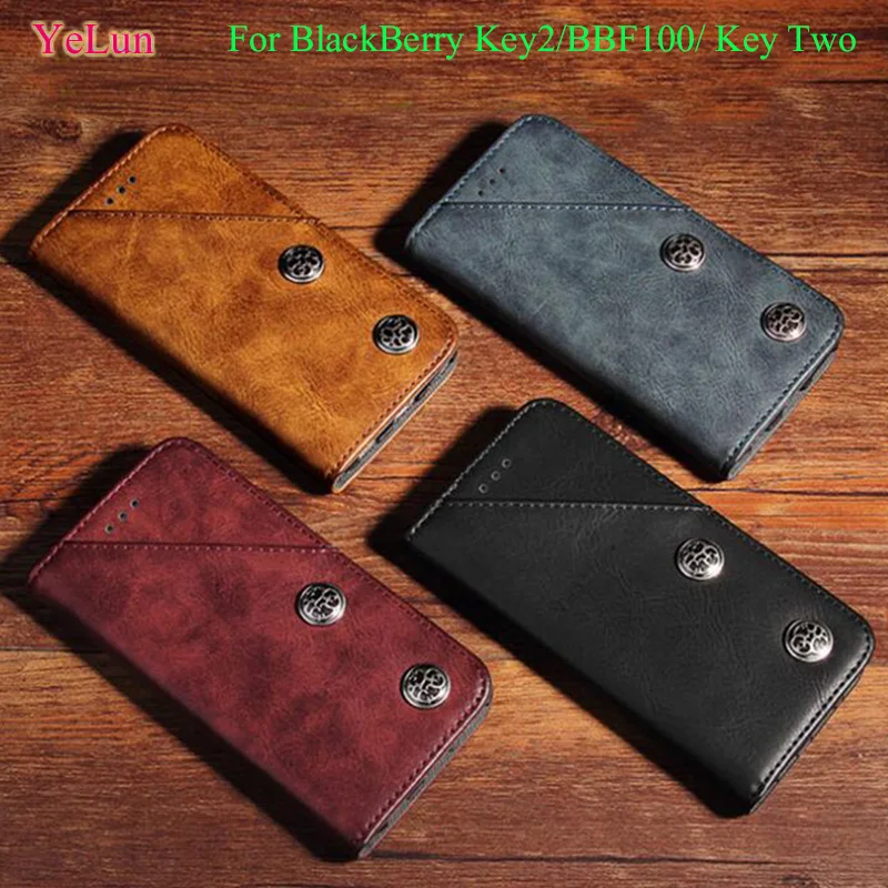 Чехол YeLun для BLACKBERRY KEY2 откидной Роскошный кожаный чехол телефона KEY 2 KEYTWO BBF100