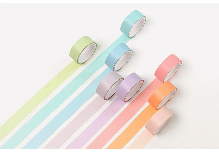 12 шт./компл. Kawaii простой сплошной цвет Васи лента Набор DIY Скрапбукинг Маскировочная лента школьные офисные принадлежности пуля журнал sl1637