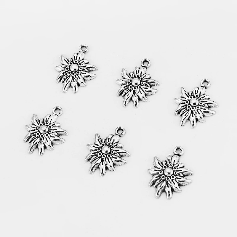 30 шт Edelweiss цветок Очаровательные Подвески для бус изготовления ювелирных изделий