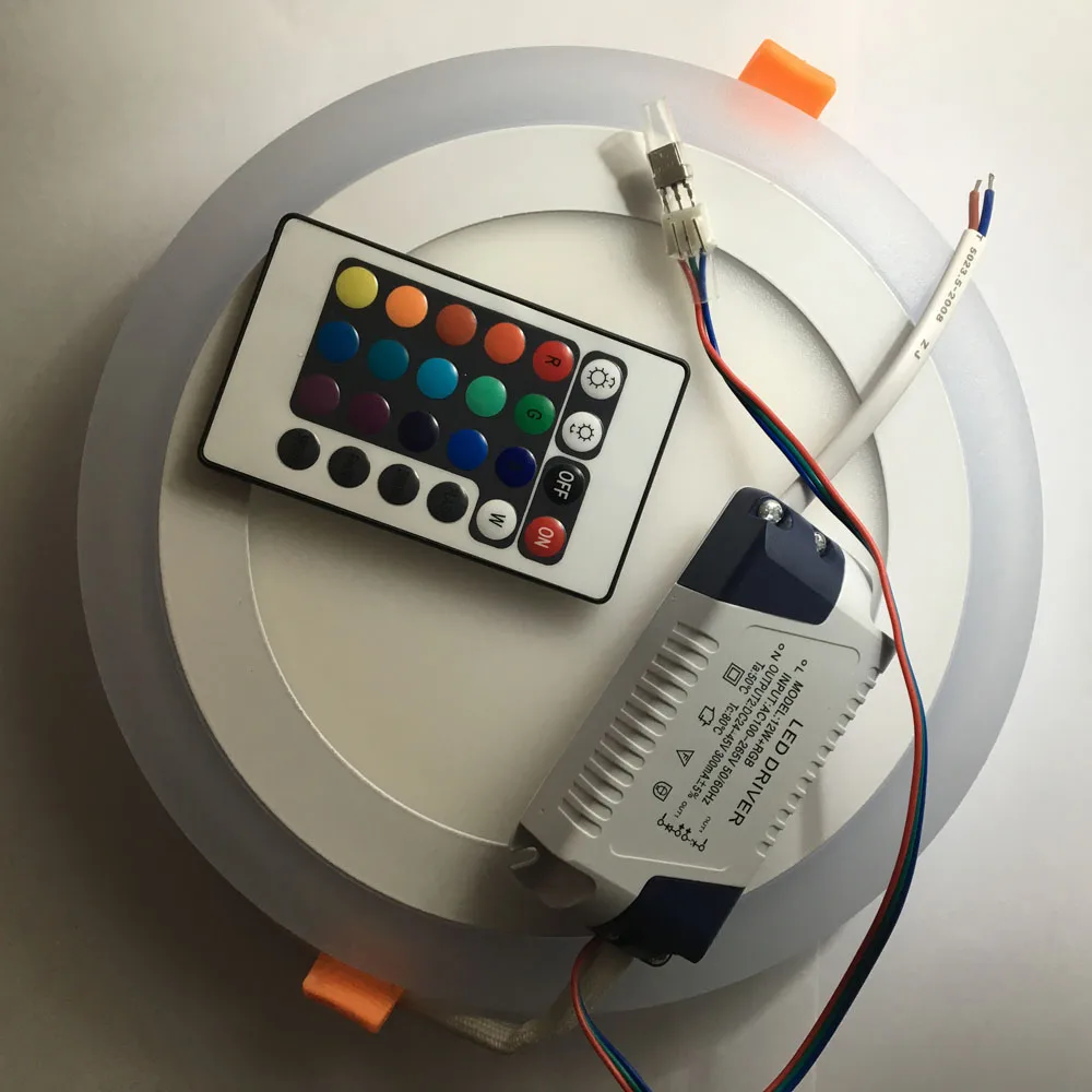 Акриловый светодиодный встраиваемый потолочный светильник RGBW двухцветный 6 Вт 9